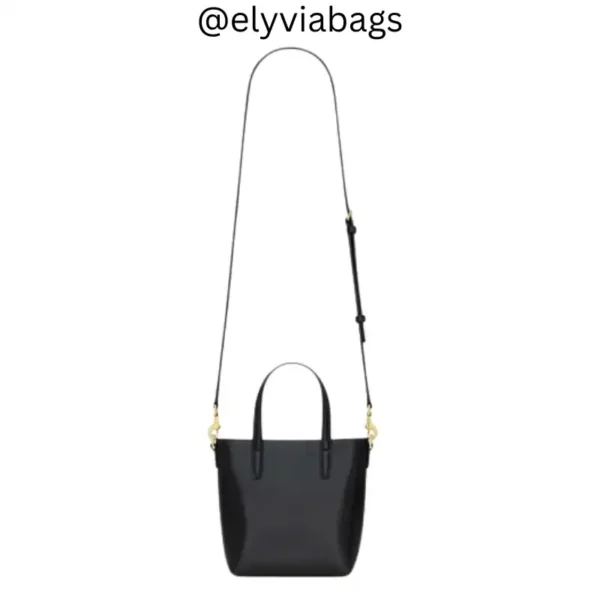 YSL shopping toy totte bag black Front strap view