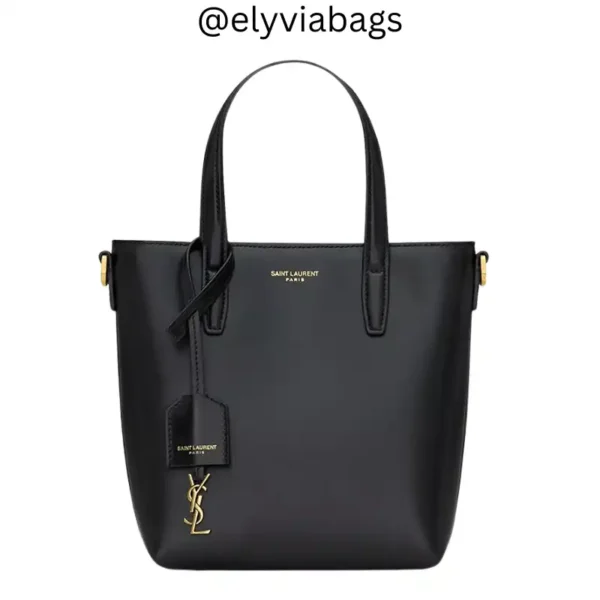 YSL shopping toy totte bag black Front view