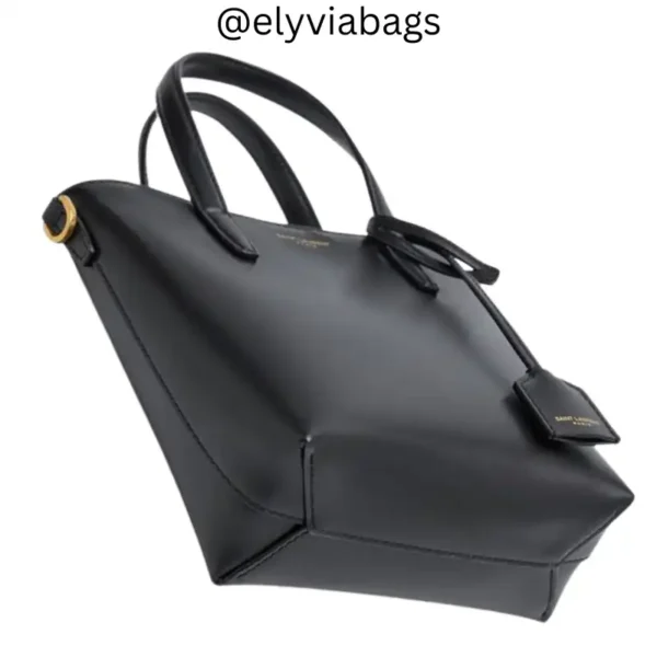 YSL shopping toy totte bag black side view