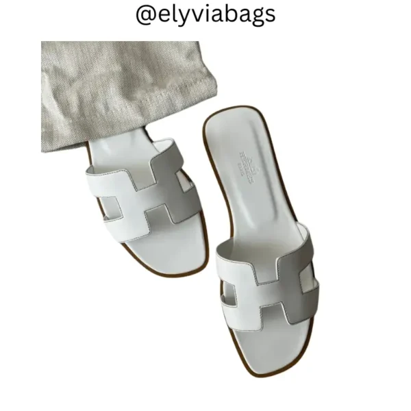 hermes oran sandal White