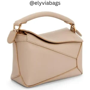 loewe puzzle shoulder sand latte bag front view