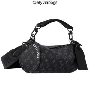 lv Soft Polochon PM – Monogram Eclipse front view