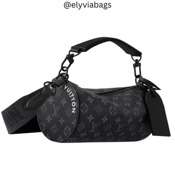 lv Soft Polochon PM – Monogram Eclipse front view