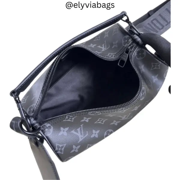 lv Soft Polochon PM – Monogram Eclipse open view