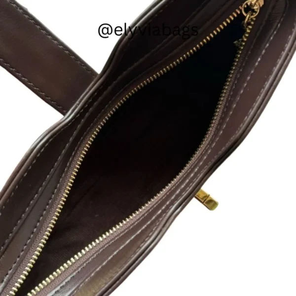 moon side mini shoulder bag - beige and ebony canvas inside