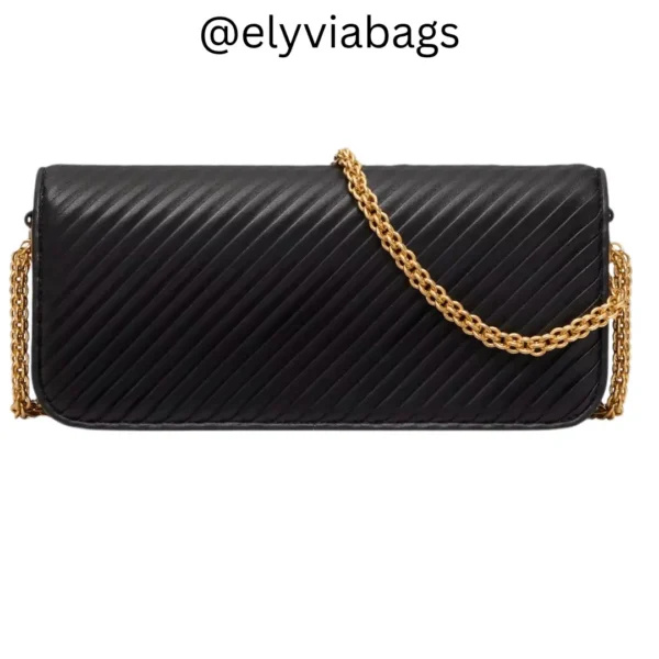 vg Loco shoulder bag in Pleated nappa black back view