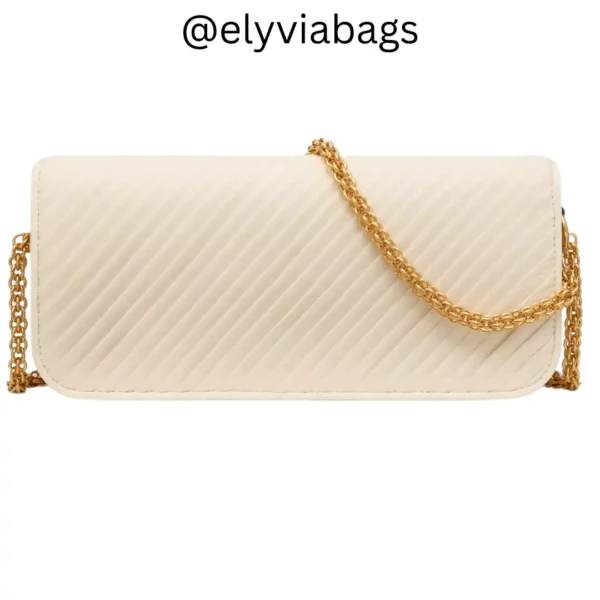vg Loco shoulder bag in Pleated nappa cream back view