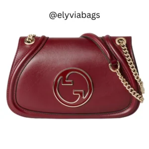 Gucci blondie leather shoulder bag in red