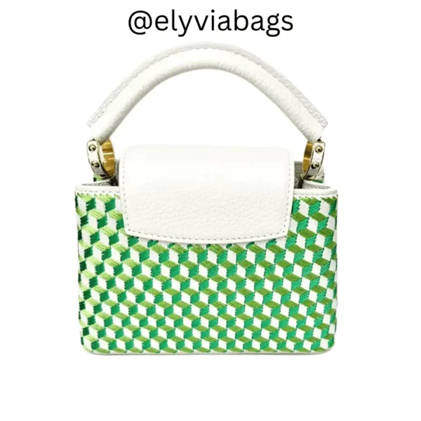 LV Capucines Mini Bag in Green back view