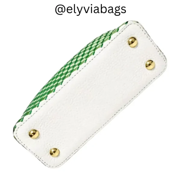 LV Capucines Mini Bag in Green bottom view