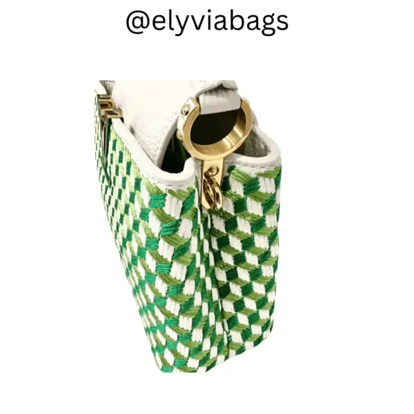 LV Capucines Mini Bag in Green side view