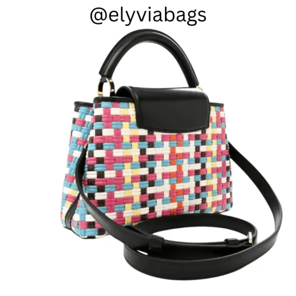 LV Capucines multicolor handbag back view