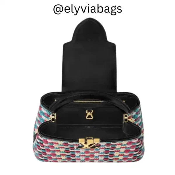 LV Capucines multicolor handbag open view
