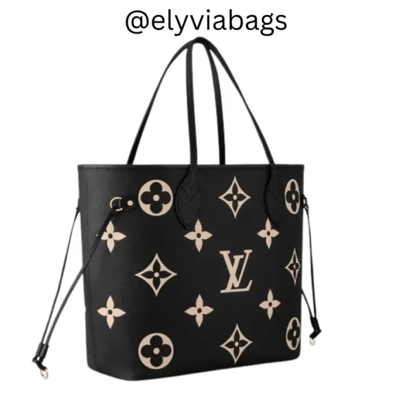 LV Neverfull MM Giant Monogram Black side view