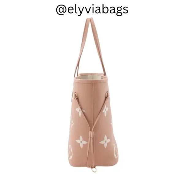 LV Neverfull MM Giant Monogram Pink side view