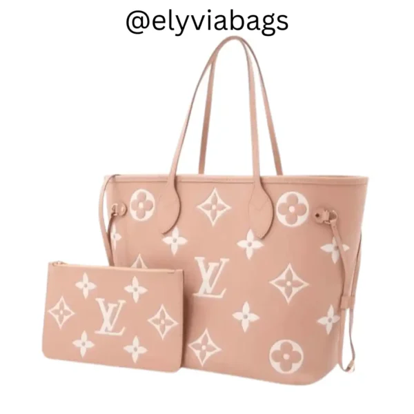 LV Neverfull MM Giant Monogram Pink with pouch