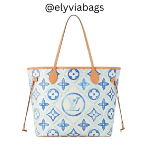 LV Neverfull mm bag Blue monogram by the pool blue