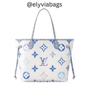 LV Neverfull mm bag by the pool Blue