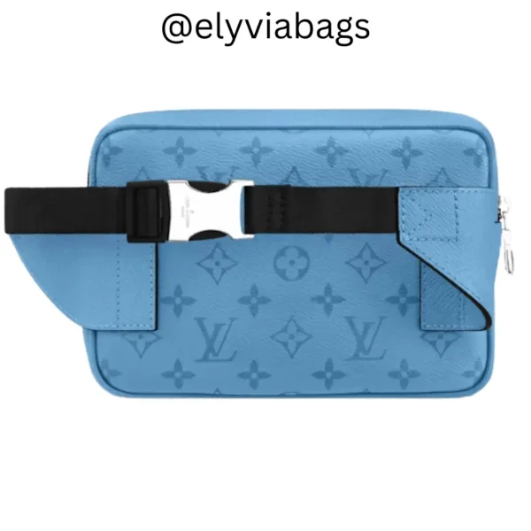 LV outdoor bumbag monogram denim blue back view