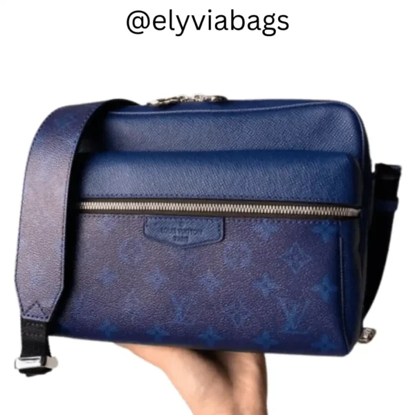 LV outdoor messenger bag blue with belt