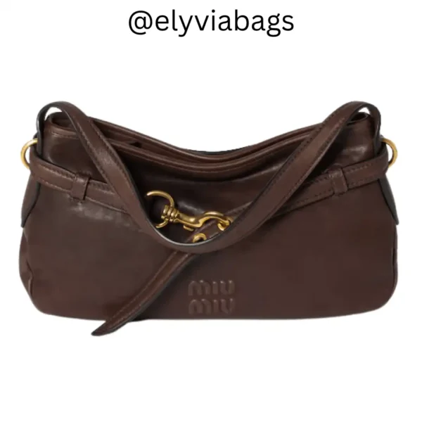 Miu-Miu Aventure Shoulder Bag Dark Browm Small