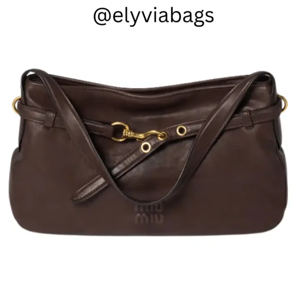 Miu-Miu Aventure Shoulder Bag Dark Brown Medium