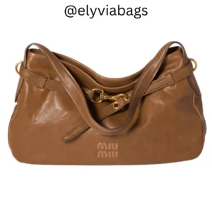 Miu-Miu Aventure Shoulder Bag golden brown medium