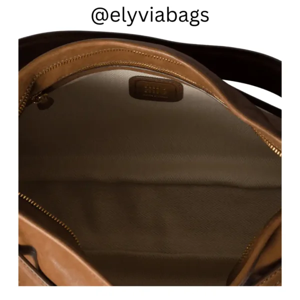 Miu-Miu Aventure Shoulder Bag golden brown medium open view