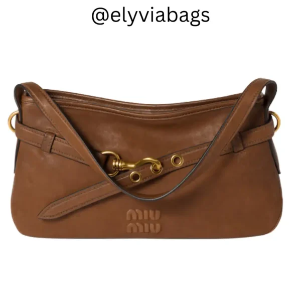 Miu-Miu Aventure Shoulder Bag golden brown small