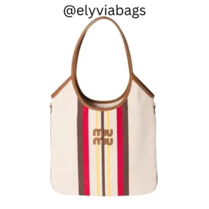 miu miu borsa ivy canvas tote bag