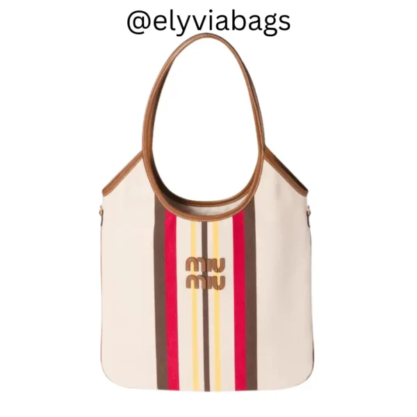 miu miu borsa ivy canvas tote bag