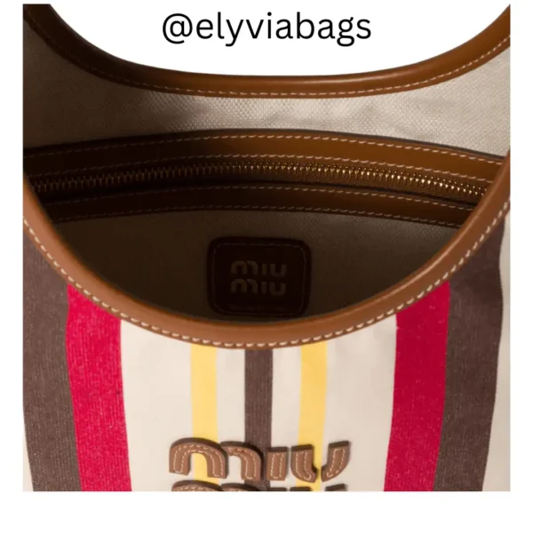miu miu borsa ivy canvas tote bag open view