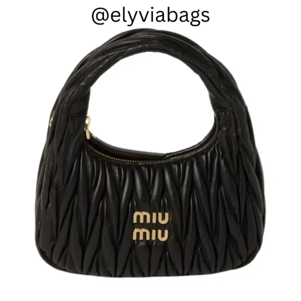 miu miu bosra hobo wander in nappa black mini