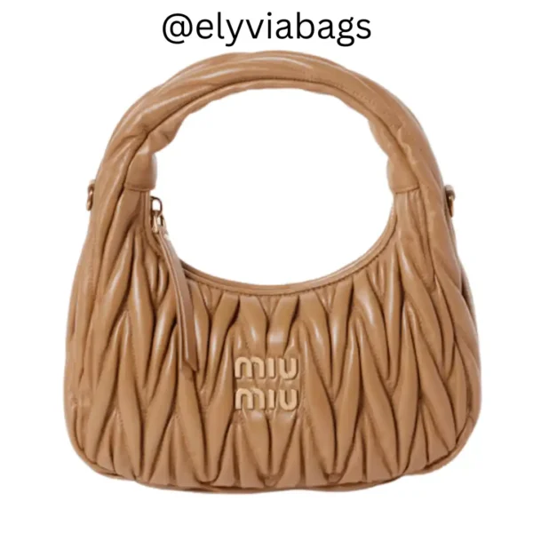 miu miu bosra hobo wander in nappa caramel small