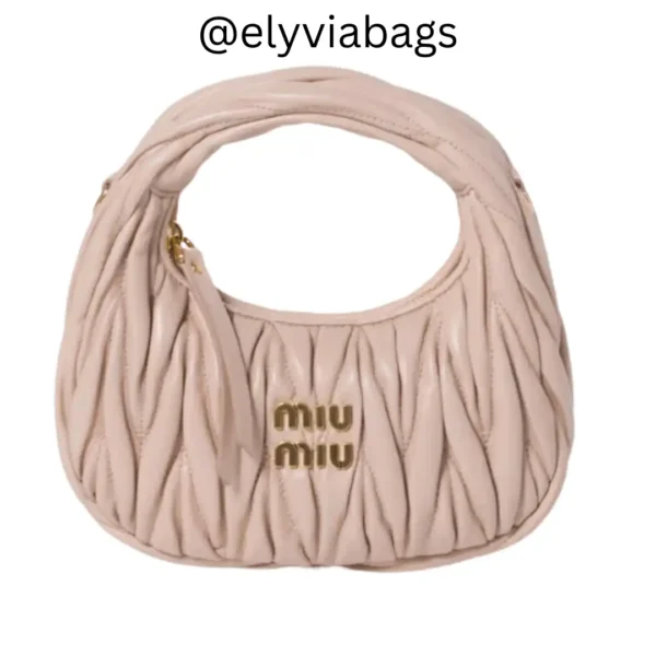 miu miu bosra hobo wander in nappa light pink mini
