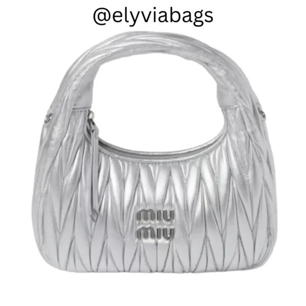 miu miu bosra hobo wander in nappa silver small