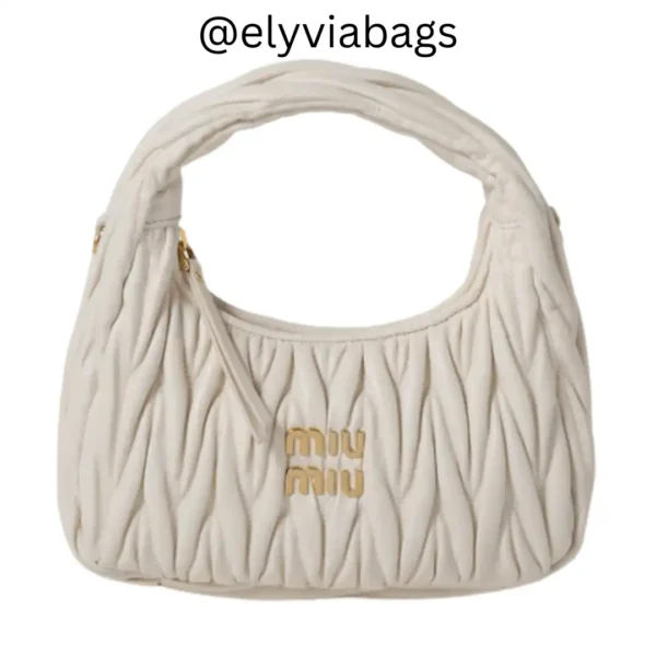 Elyviabags-Miu-Miu Borsa Wander Matelassé Nappa Hobo Bag - Image 9