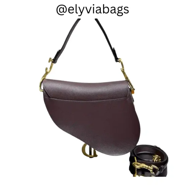 Dior Saddle Bag plum back view