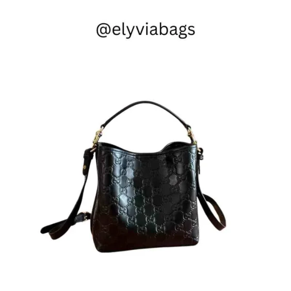 GG Emblem Small Bucket Bag back