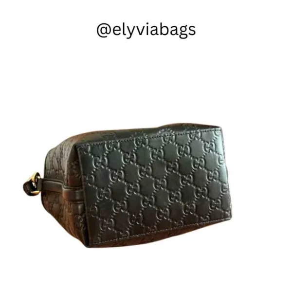 GG Emblem Small Bucket Bag down