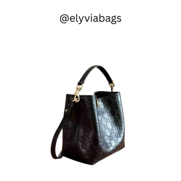GG Emblem Small Bucket Bag side
