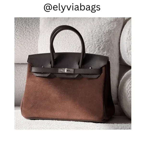 Hermes Suede Birkin Bag Brown