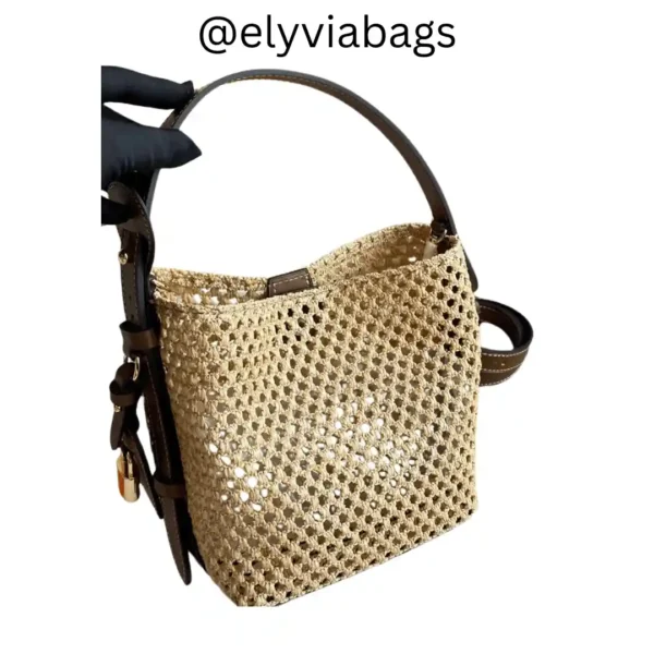 LV All in BB Bag in Raffia back view