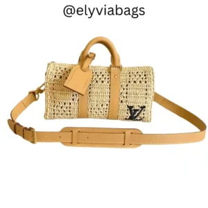 LV Keepall Bandoulière Raffia