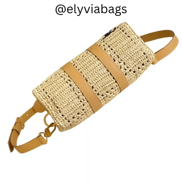 LV Keepall Bandoulière Raffia bottom view