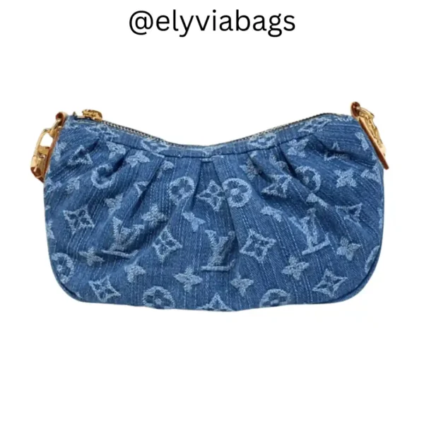 LV Pochette Valley Monogram Denim Bag back view