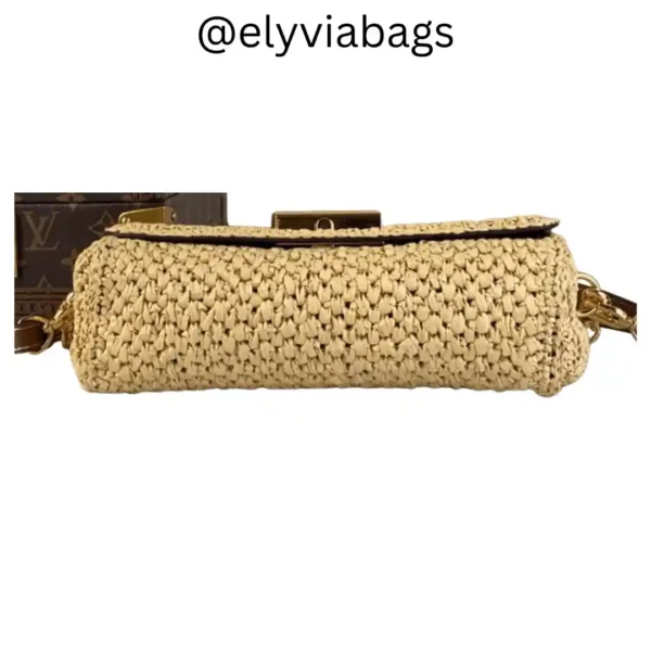 LV Twist West bag in Raffia bottom view