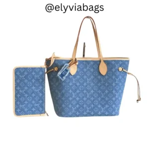 LV Neverfull MM Monogram Denim