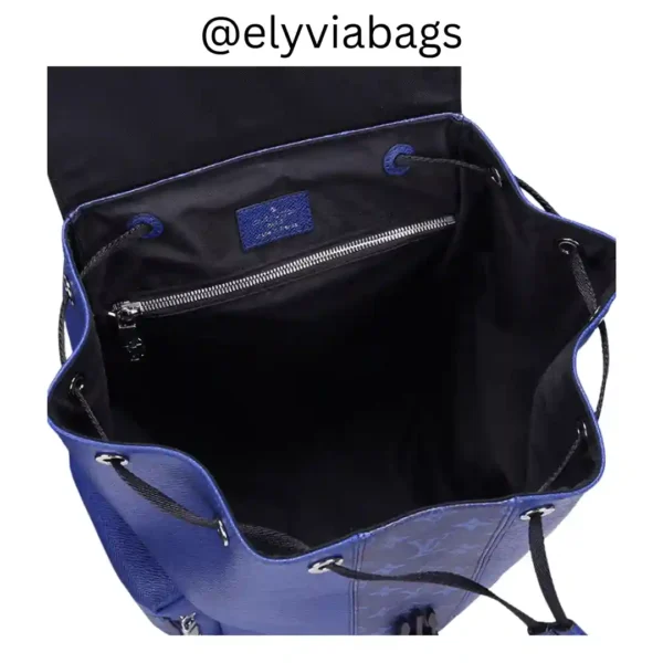 LV outdoor backpack blue open view