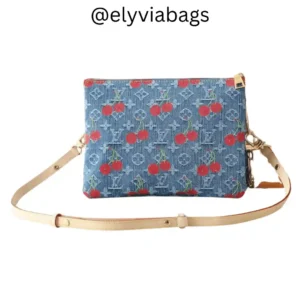 LV x TM Coussin PM in cherry denim